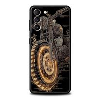Colors Vintage Motorcycle Painted Phone Case for Samsung Galaxy S26 S25 S24 S23 S22 S20 S21 FE Ultra S25 Edge Plus 5G Soft TPU for Samsung S26Ultra