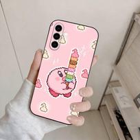 Cartoon Pink Pixel K-Kirbys-KK Phone Case For Samsung Galaxy A73,A72,A71,A70,A53,A52,A51,Others Soft Black Cover Samsung a11