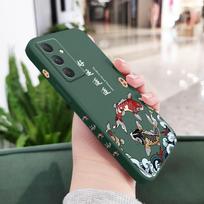 Good Luck Carp Phone Case For Samsung Galaxy A56 A36 A26 A16 A06 A55 A35 A25 A15 A05 A05S A54 A34 A24 A14 A04 A04S A04E 4G 5G Co Samsung A54 5G tamsiai žalia spalva