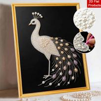 DIY Pearl Diamond Art Painting Kits for Adults and Beginners, Elegant Peacock Sparkling Painting Craft Home Wall Decor Handmade Gift 30x40cm