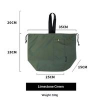 Large Solid Color Waterproof Bento Box Bag With Drawstring Portable Thermal Insulated Picnic Storage Bento Box Bag armijos žalia spalva