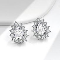 Luxury Pear Shaped Drop Earrings With Sparkling Crystals Minimalist Dainty Studs Versatile Jewelry For Women