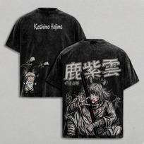 Jujutsu Kaisen Kashimo Hajime T-shirt Vintage Washed Tshirt for Men's Unisex Clothing Casual Short Sleeve Tops S