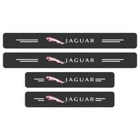 Automobilio anglies pluošto durų slenksčio apsauginis lipdukas 4 vnt. Automobilio priedai Jaguar XF XE XJ XJ8 X351 F Pace X Type F Type Karoliai Tijera Ropa Raktų pakabukas juoda
