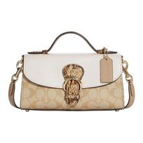 COACH handbag Kleo 24 Top Handle Contrast Pebble Snake Print Vintage Colorblock Leather Shoulder Bag Crossbody Bag Small Women's Classic Milky White balta