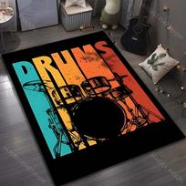 Music Life Musical Instruments Print Carpet for Living Room Bedroom Sofa Doormat Decor Area Rug Non-slip Floor Mat for Gifts 40cm x 60cm