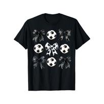 European Size Retro Soccer Bow Game Day Soccer T-Shirt for Men, Easter Gifts, Father's Day Gift Birthday Easter Gifts for Dad Men Friends S juoda