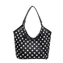 Fashi Nyl Polka Dot Bow Hasp Shoulder Bags  Large Capacity Tote Bags Interior Zipper Pocket Youth Handbags for Women juoda