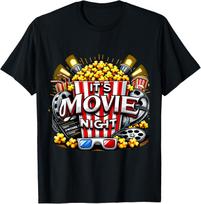 It's Movie Night Popcorn Cinema T-Shirt S įvairiaspalvis
