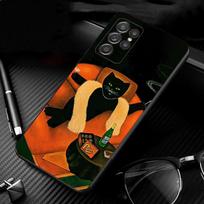 Phone Case For Samsung Galaxy S26 Plus Edge S25 S24 S23 S22 Ultra S23 S22 S25 Plus S24 FE Drinking Wine Cat S26