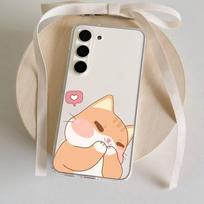 Cartoon Cat Phone Case For Samsung Galaxy S21 S22 S23 S24 S25ULTRA FE Ultra Plus5G A52S Transparent Cover S21