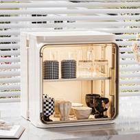 Dustproof Desktop Cup Storage Rack Cabinet Drain Cup Rack Kitchen Cupboard  Bathroom White S