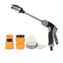 Garden Hose Nozzle Spray Gun with Adjustable Water Flow and Multiple Connectors for Outdoor Cleaning and Watering One Size