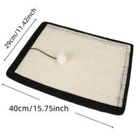 1 vnt. Natūralaus sizalio katės draskyklės kilimėlis - Apsaugo baldus ir galandina nagus - Vidaus katės draskymo kilimėlis 40cm -29cm balta