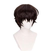 High Quality Dazai Osamu Cosplay Wig Anime Cosplay Short Brown Heat Resistant Synthetic Hair Wigs + Wig Cap One Size