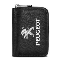 Odinis automobilio vairuotojo pažymėjimo, asmens tapatybės kortelės, banko kortelės piniginė Automobilio stilius Peugeot 308 408 508 RCZ 208 3008 2008 206 207 108 406 407 408 206 207 208 306 juoda