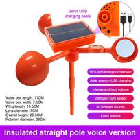 Solar Powered Voice Bird Deterrent Device With 3 Pieces 360° Reflective Rotating Prisms Cups For Outdoor Garden Yard Scare Birds