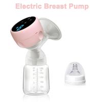 Electric Breast Pump Portable Baby Nipple Bottle 2-IN-1 Smart Integrated Suction Breast Pump Milk Postpartum Fortable BreastPump rožinė