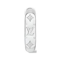 Louis Vuitton Monogram Chain Logo Brass Earrings Men earrings Silver M02227 Box+Shopping Bag
