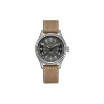 Hamilton Khaki Field Series Automatic Mechanical Movement Lightweight Practical Watch 42mm Black Dial Titanium Case Leather Strap H70545550 Regular Watch Box,Black Dial
