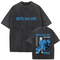 Washed Vintage Game Devil May Cry Dante Graphic Tshirt Fans Gift Men Gothic Rock Oversized T Shirts Unisex Fashion Streetwear S