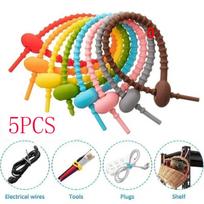 5-200PCS Silicone Reusable Cable Wire Organizer Winder Storage Holder Bag Ties Cord Bag Clip Food Saver Earphone Line Tidy Clips
