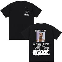 Rapper  Rels B A New Star World Tour 2025 T-shirt Men's Women Clothing Hip Hop T-shirts Cotton Harajuku Cozy T Shirts Streetwear S įvairiaspalvis