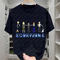 Camiseta De Banda Rock Scorpions Oversized T-Shirt Branded Mens Clothes 100% Cotton Streetwear Casual Music Fans Gift Tee Tops S įvairiaspalvis