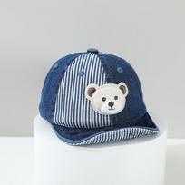 Autumn Baby Boys Baseball Caps Lovely Cartoon Bear Hats for Children Outdoor Sunshade Kids Cap 6-18M 6-18M tamsiai mėlyna spalva