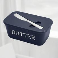 Aukštos kokybės didelė sviestinė, su peiliuku, patvari ir lengvai valoma, spintelės sviesto laikymo dėžutė, tinkama naudoti namuose, patvarus plastikas Blue (1pcs) gray