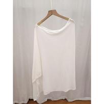 Lazy Linen-style Breathable Knitted Pullover Shawl Top with A Cool and Elegant Vintage Vibe for Light-weight Women's Clothing. One size balta