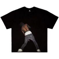 Cotton American-style Portrait Printed Short-sleeved Loose-fitting Summer Hip-hop Streetwear Shirt S įvairiaspalvis