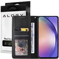Etui Ochronne Z Klapką Skórzany Portfel Alogy Wallet Case Obudowa Na Telefon Do Samsung Galaxy A34 5G Czarne