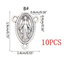 10 Pieces Retro Blessed Virgin Pendant Oval Miraculous Medal Charm Pendant for Chain Necklace or Rosary Catholic Jewelry making