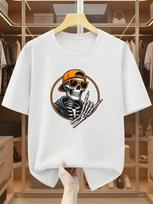 Men's Skull Print T Shirt Crew Neck Short Sleeve Hip Hop Casual Summer Tee Top S įvairiaspalvis