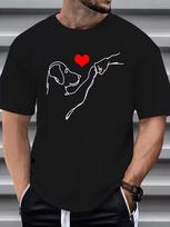 Men's Dog Love T-Shirt Crew Neck Short Sleeve Casual Summer Tee Gift For Him S įvairiaspalvis