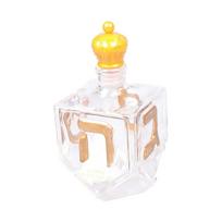 Glass Hanukkah Whiskeys Decanter with Raised Gold Hebrew Symbols Liquor Bottle for Festives Centerpieces
