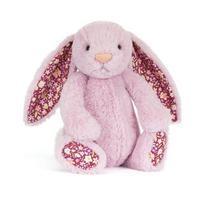 Violetinis Gintaro Kiškutis Pliušinis Žaislas, Ypač Minkštas, Gėlėtos Spaudos Ausys ir Letenėlės, Alyvinis, 31 cm