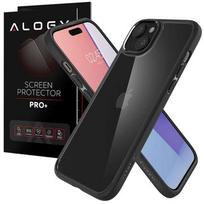 Etui Do Iphone 15 Plus Spigen Ultra Hybrid Case Obudowa Plecki Czarne Matte Black + Szkło