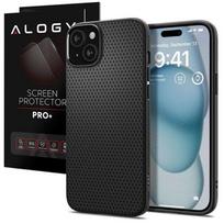 Etui Do Iphone 15 Plus Spigen Liquid Air Case Obudowa Plecki Ochronne Matte Black + Szkło