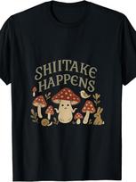 Shiitake Happens Cottagecore Mushroom Design T-Shirt.jpgSame style for men and women 2025 summer short-sleeved printed T-shirt pure 220G S įvairiaspalvis