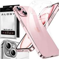 Etui Do Iphone 15 Plus Obudowa Case Silikonowe Przezroczyste Ochrona Aparatu Osłona Obiektywów Alogy Slim + Szkło