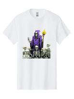 Grim-Reaper-With-Skeletons Mens Graphic Tee, 100% Cotton, Casual Summer Wear S įvairiaspalvis