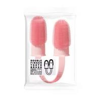 Pet Two-finger Toothbrush Dog Cat Pet Supplies Teeth Cleaning Finger Set Oral Cleaning Tools Pet Two-finger Toothbrush Dog Cat rožinė