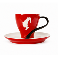 Julius Meinl Trend Kavos puodelis su lėkštute 120 ml raudonas