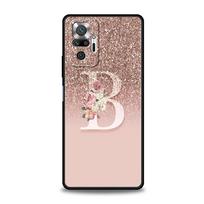 Phone Case For Xiaomi Redmi Note 14 13 12 5G 11 10 Pro Plus 4G 9S 9 14C 13C 12C 10C 9C 9A Soft TPU Cover Letter Pink Shiny M R Redmi Note 14 5G