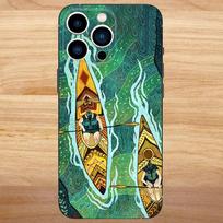 Kayaking illustration  Phone Case For iPhone 16,15,14,13,12,11,Mini,Pro,SE,MAX White Matte Shockproof Cover iPhoneXSMAX