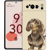 Phone Case For Google Pixel 9 8 8A 7 7A 6 Pro XL 6A 5G Black Soft Shockproof Back Cover TPU Shell Dachshund Sausage Dog For Pixel 6