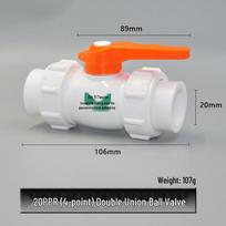 PPR Double Union Steel Core Ball Shut-Off Valve, 20 1/2  - 25 3/4  Water Pipe Fittings & Connectors
