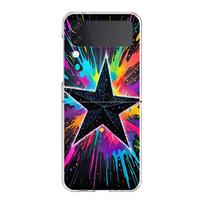 Phone Cover For Samsung Galaxy Z Flip 7 6 5 4 Case Transparent For Samsung Z Flip 3 Hard PC Bag Silver Five-Pointed Star Pattern for Samsung Z Flip